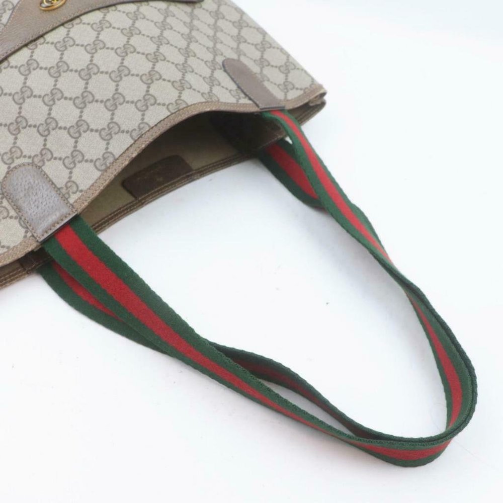 Vintage Gucci Sherry Line Guccissima Monogram Canvas Leather Tote Shoulder Bag - Picture 7 of 13